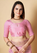 Vamsee Pink Organza Saree | Grocsy