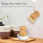 Not Available Bamboo Dish Scrub Brush for Kitchen | Grocsy