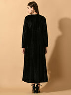 Myshka Women's Black Fit and Flare Party Dress | Grocsy