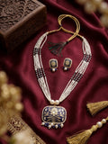 Jewel City Blue Kundan Pearl Long Necklace Set|Festival Jewelry For Women | Grocsy