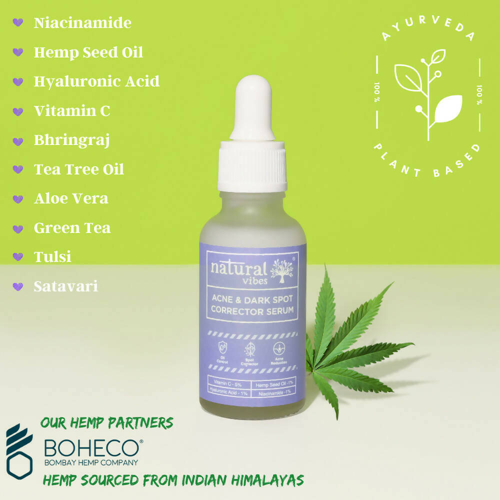 Natural Vibes Acne & Dark Spot Corrector Face Serum | Grocsy