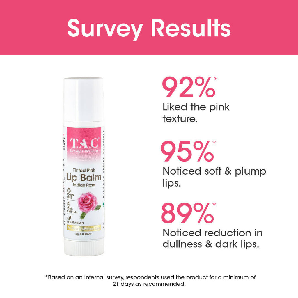 TAC - The Ayurveda Co. Tinted Indian Rose Vegan Lip Balm | Grocsy