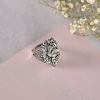 NVR Men Silver-Plated Lion Face Finger Ring | Grocsy