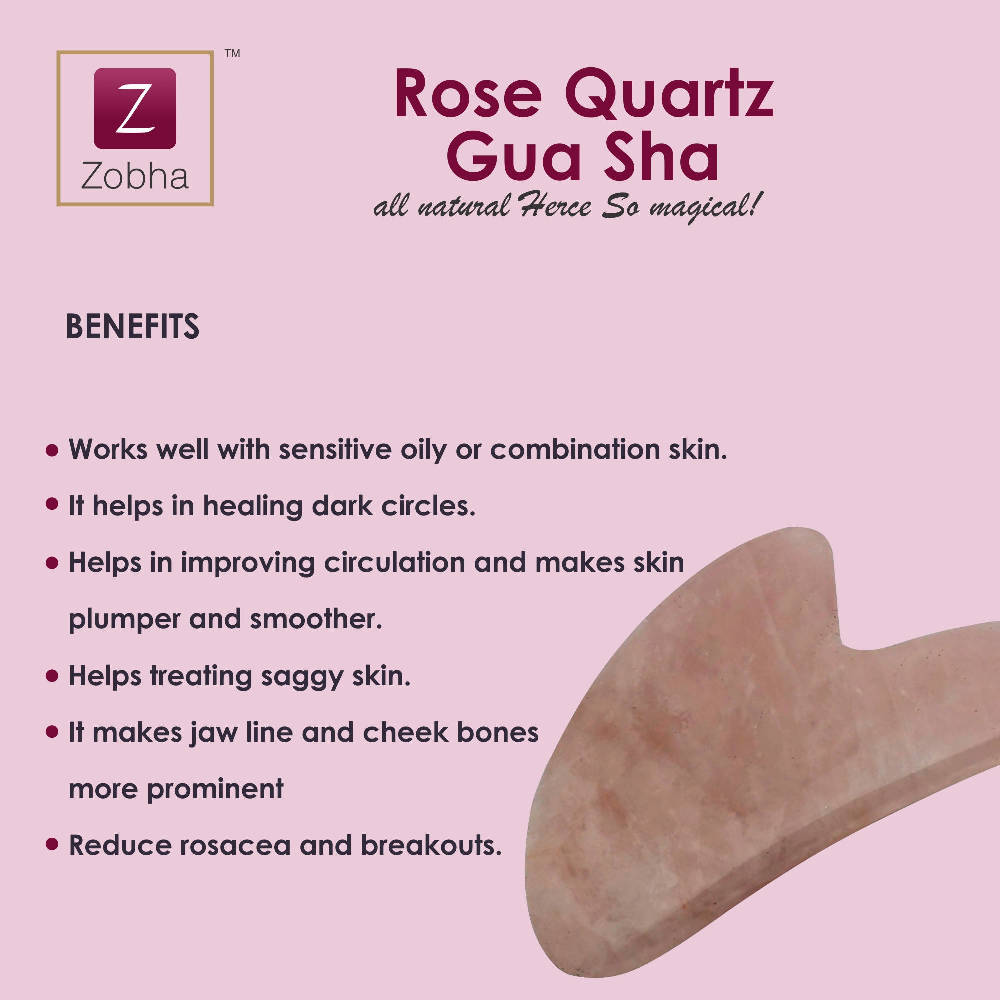 Zobha Rose Quartz Gua Sha | Grocsy