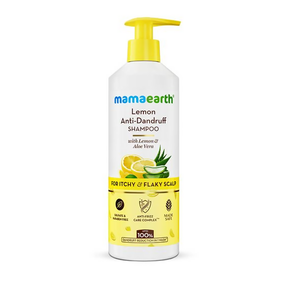 Mamaearth Lemon Anti-Dandruff Shampoo with Lemon & Aloe Vera for Itchy & Flaky Scalp | Grocsy