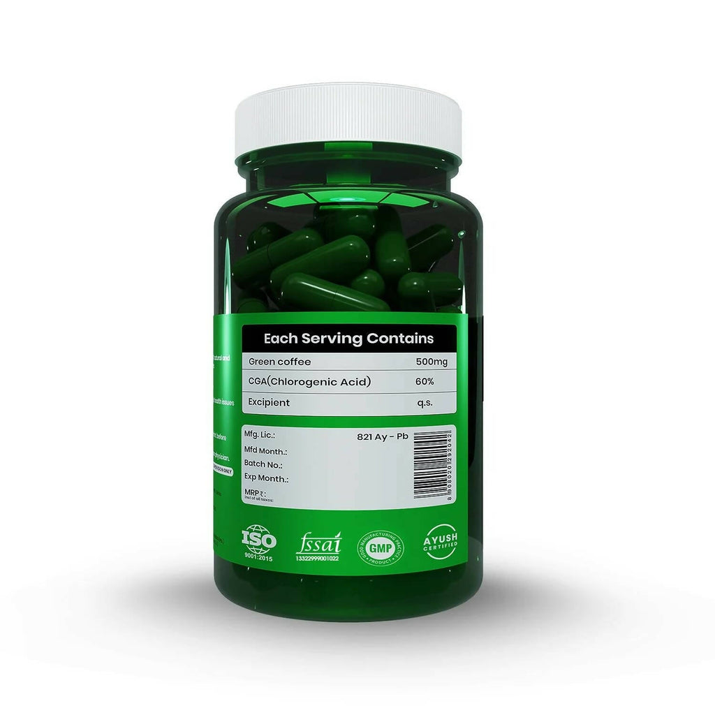 Sheopal's Slimo Pure & Natural Green Coffee Extract Capsules | Grocsy