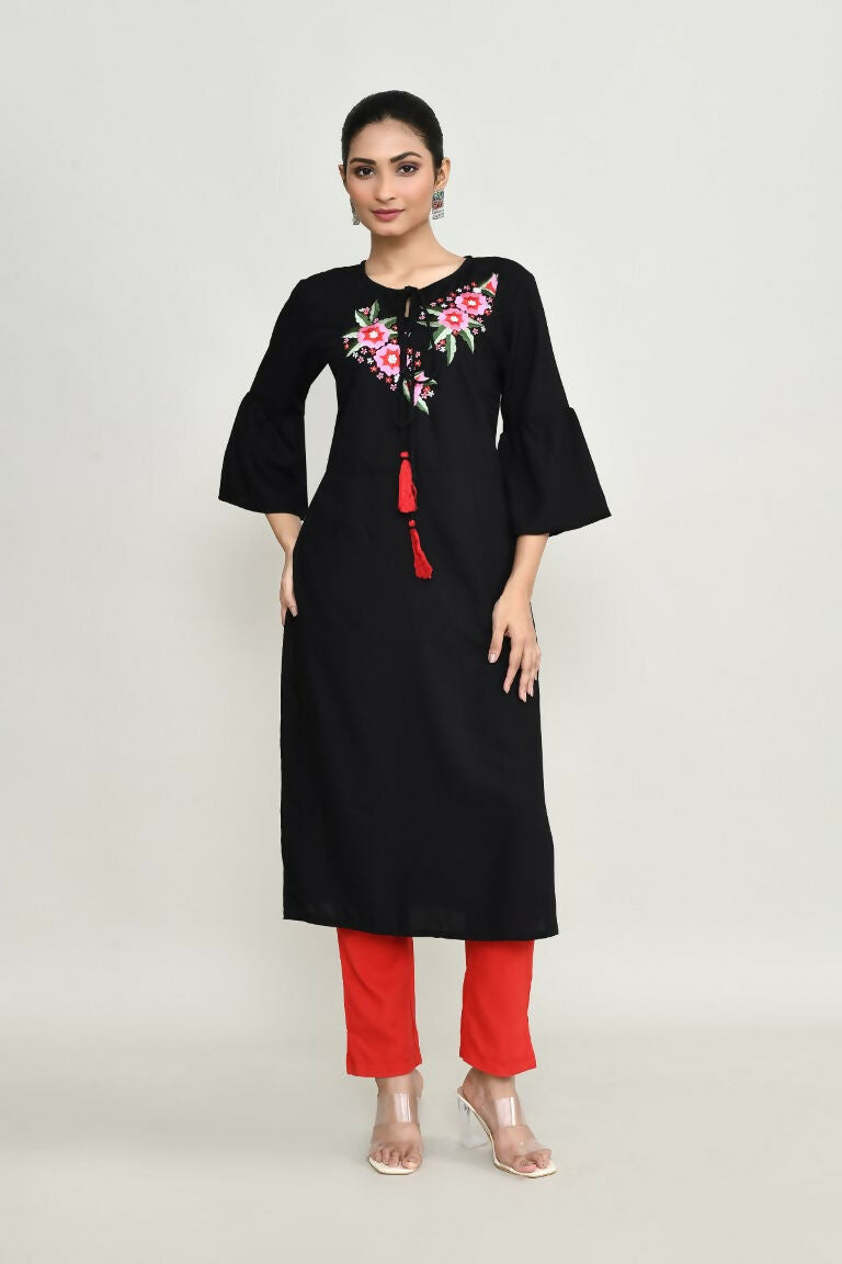 Joban Fashion Black Rayon Tunic | Grocsy