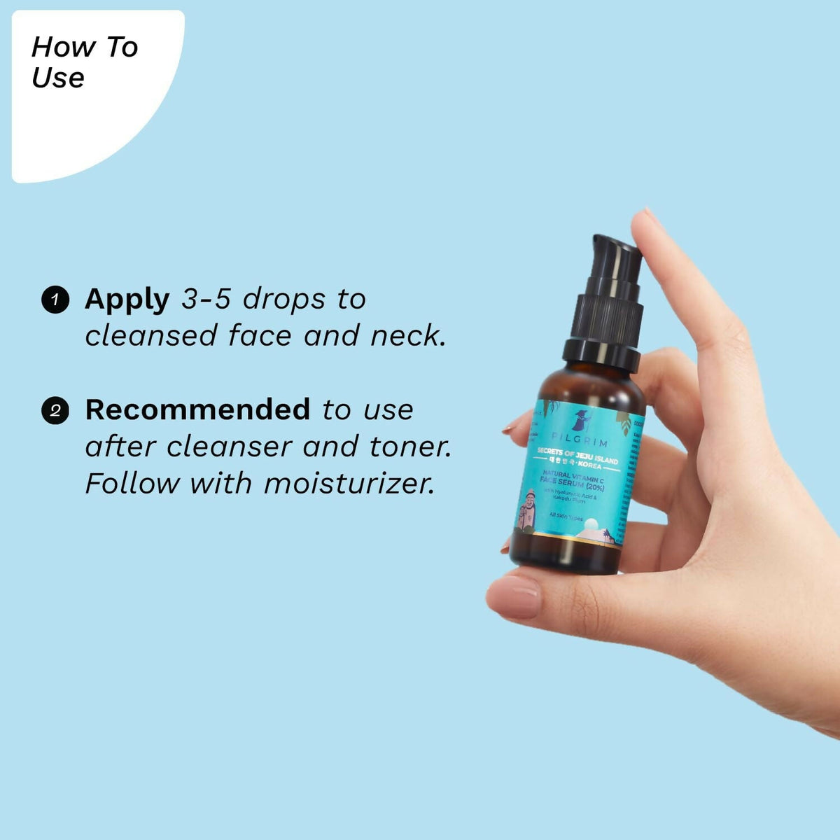 Pilgrim Korean 20% Vitamin C Face Serum with Hyaluronic Acid & Kakadu Plum For Glowing Skin | Grocsy