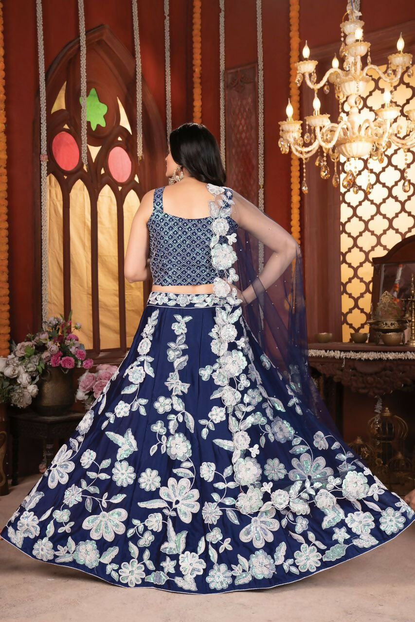 Eilara Flower Designer Lehenga For Wedding Reception | Grocsy