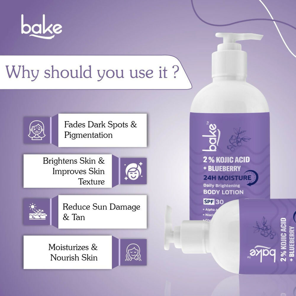 Bake 2% Kojic Acid Body Lotion SPF 30 PA+++ For Dark Spots | Grocsy