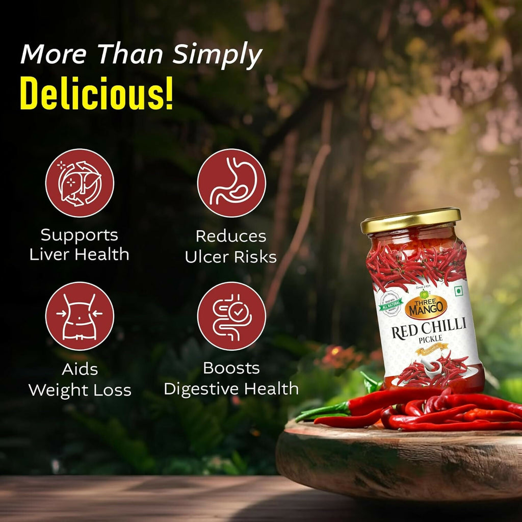 Three Mango Red Chilly Pickle | Grocsy