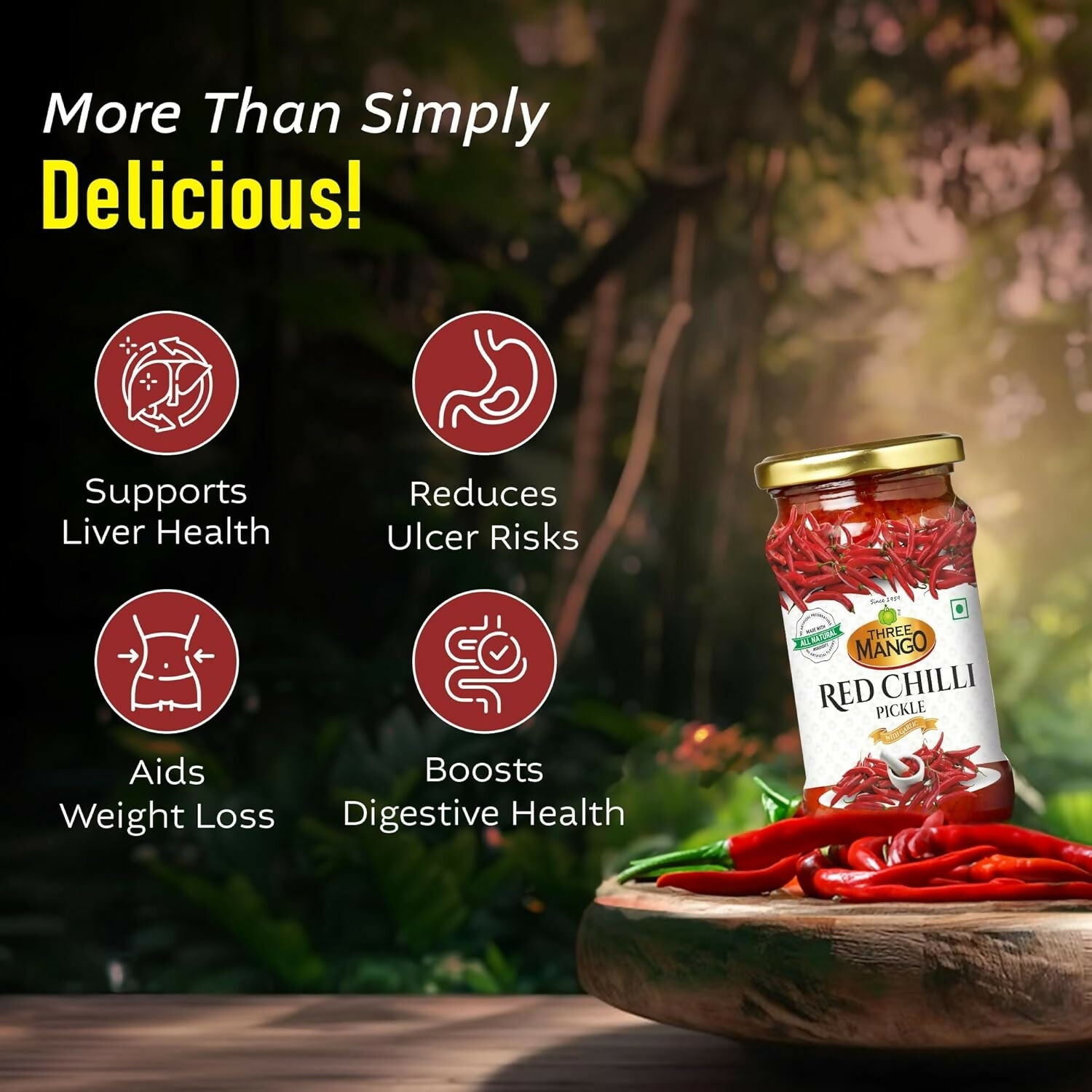 Three Mango Red Chilly Pickle | Grocsy