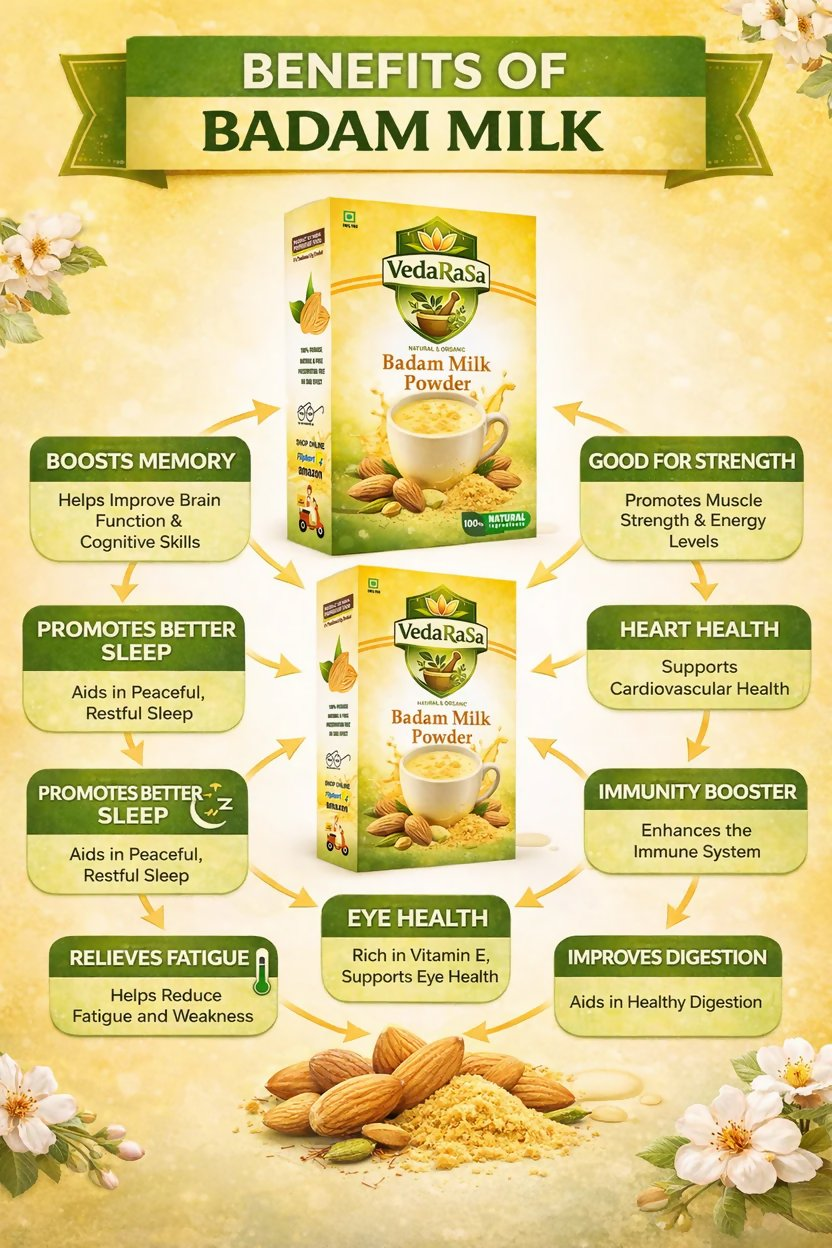 VedaRasa Badam Milk Powder Instant Almond Drink Mix | Grocsy