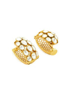 Glass Kundan Circular Earrings - Ruby Raang | Grocsy