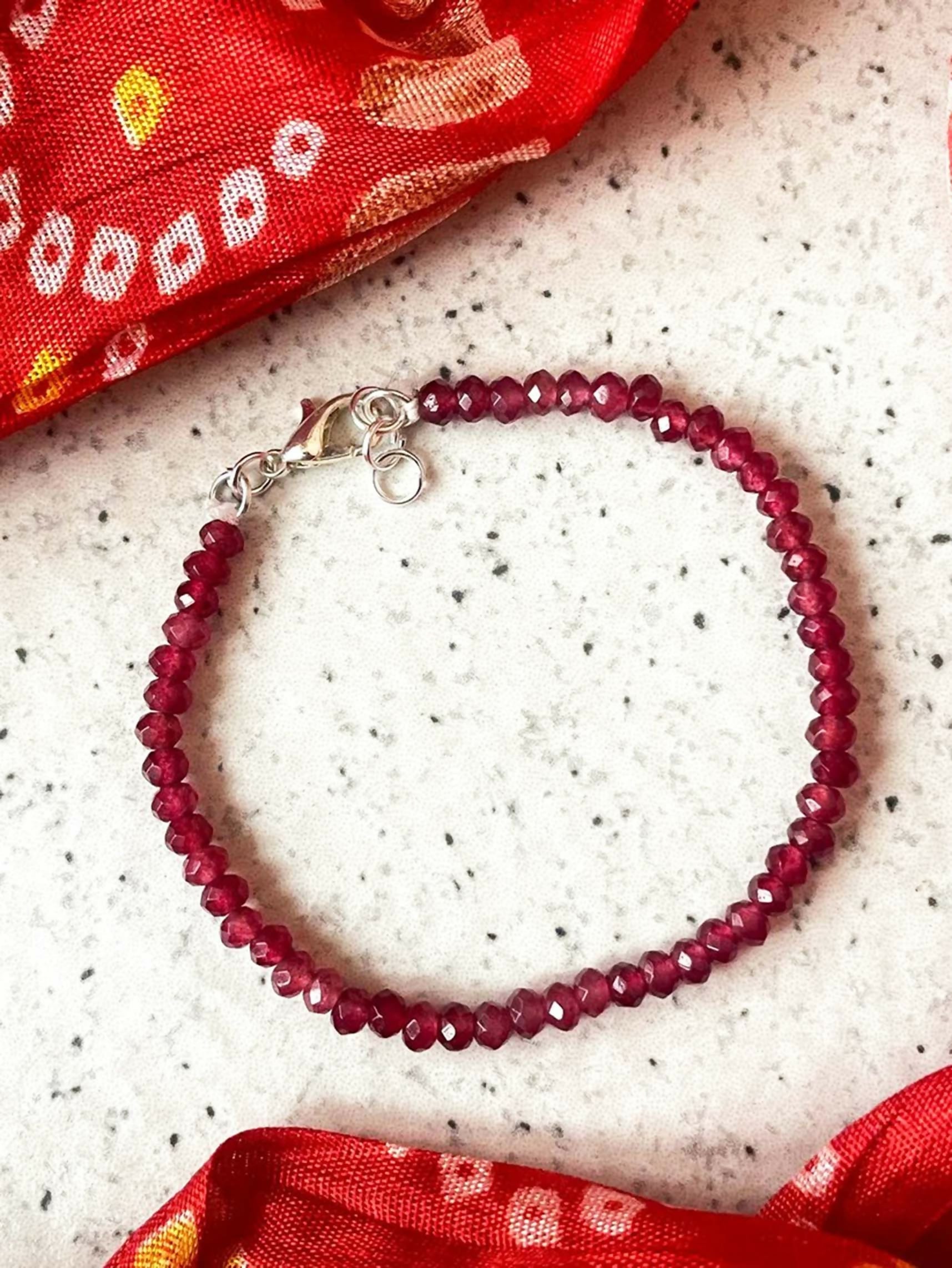 Joban Fashion Pink Glass Glass Beads Trendy Bracelets | Grocsy