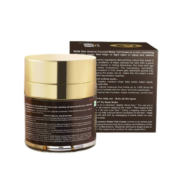 Wow Skin Science Coconut Water Full Cream With Hyaluronic Acid | Grocsy