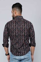 Miravan Men's Black Slim Fit Full Sleeves Shirt | Grocsy