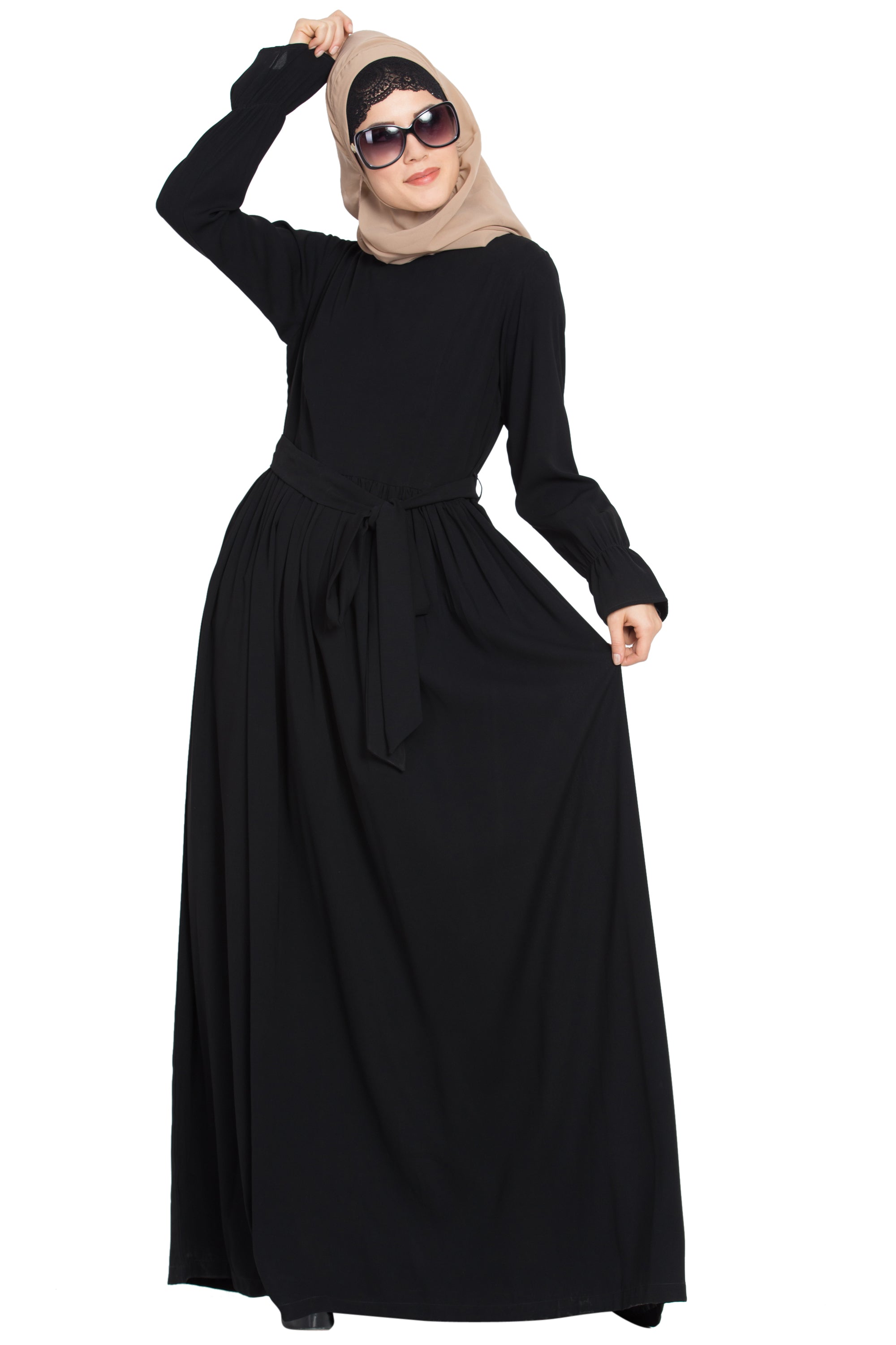 Bashariya Abaya Dress With Double Layers Of Bell Sleeves | Grocsy