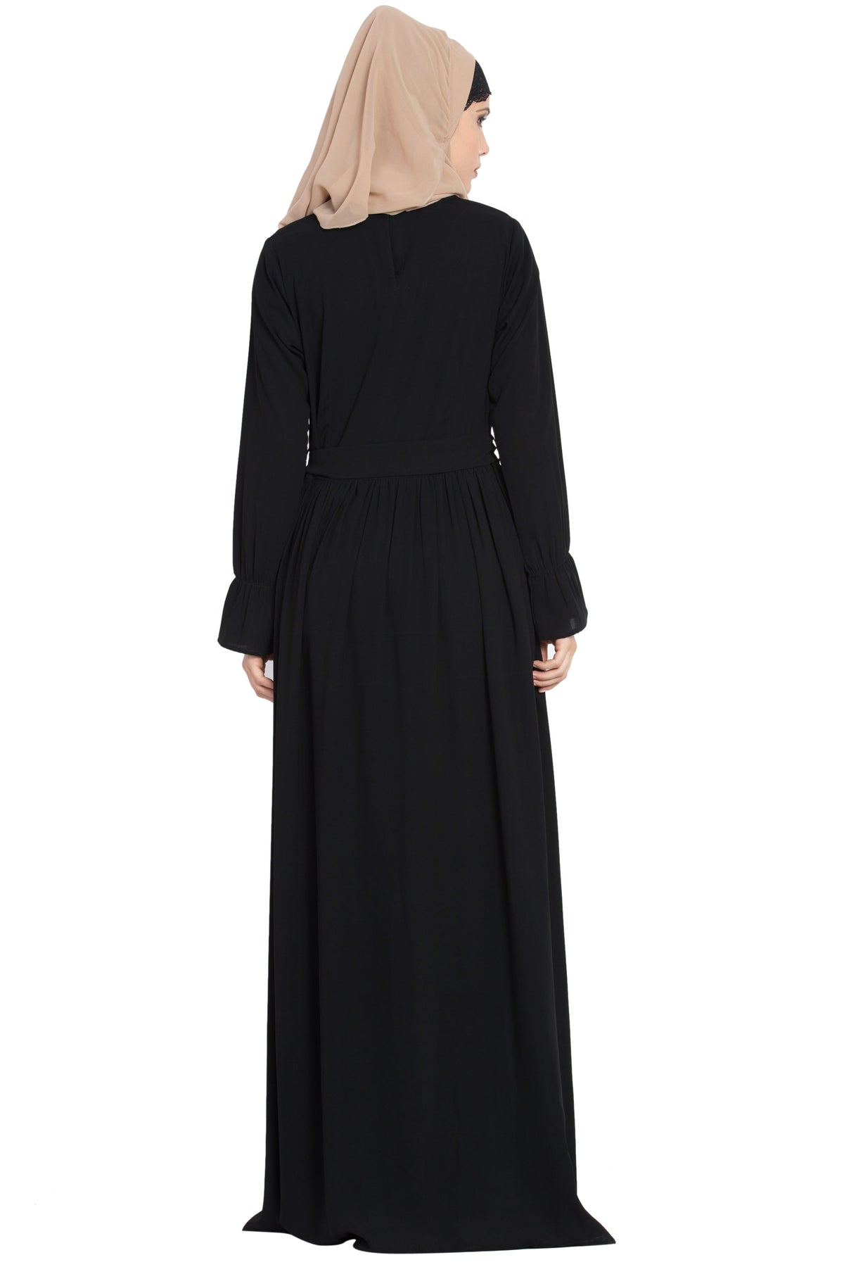 Bashariya Abaya Dress With Double Layers Of Bell Sleeves | Grocsy