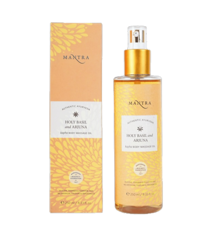 Mantra Herbal Holy Basil and Arjuna Kapha Body Massage Oil | Grocsy