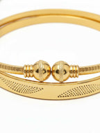 NVR Women Set of 2 Gold Plated Traditional Adjustable Kada Bangle | Grocsy