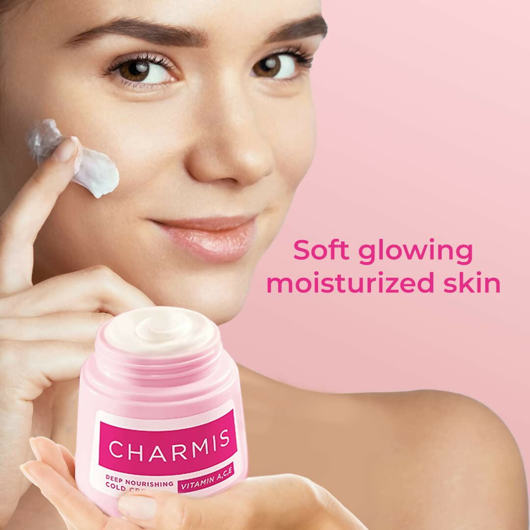 Charmis Deep Nourishing Cold Cream with Vitamin C, A and E for Glowing and Moisturized Skin | Grocsy