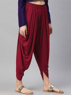 Cheera Women’s Maroon Dhoti Pant CH08D | Grocsy