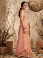 Shree Shyam Fashion Pink Tissue Silk Saree | Grocsy