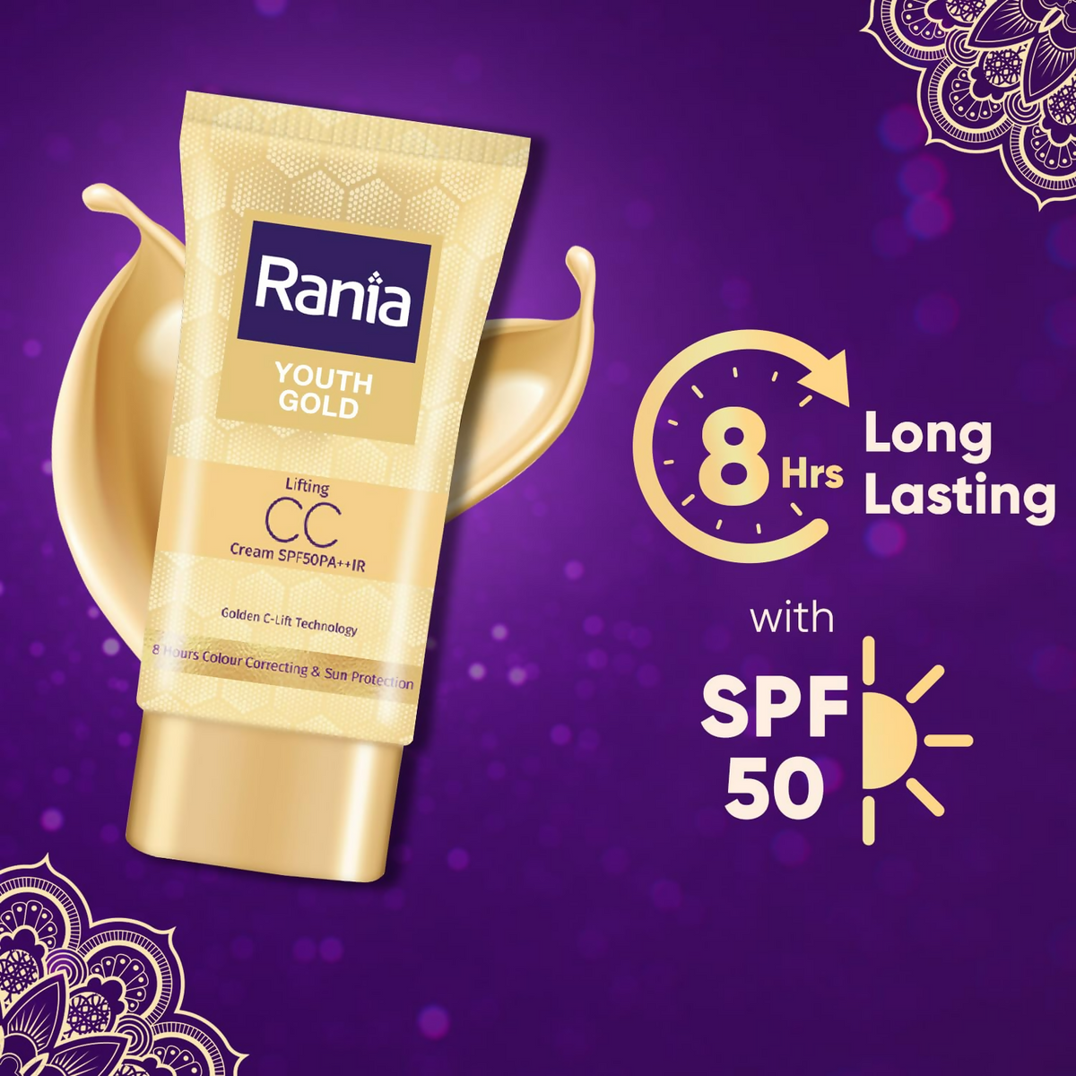 Rania CC Cream SPF50PA++IR with Vitamin C,24K Gold | Grocsy