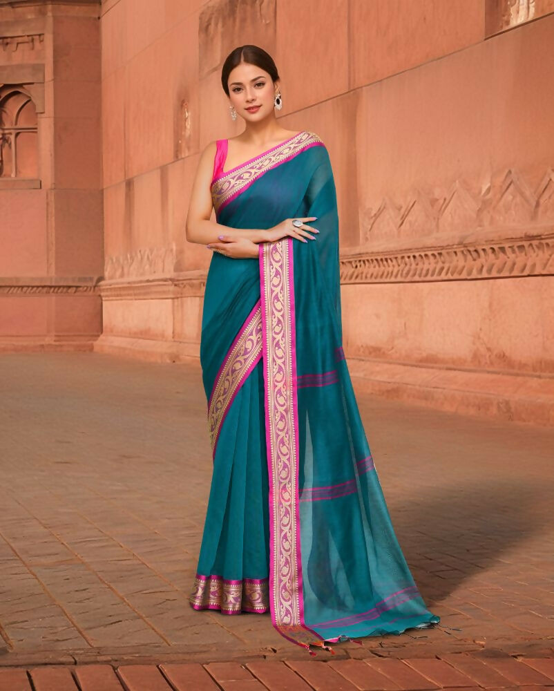 Joban Fashion Women Multicolor Trendy Cotton Saree | Grocsy
