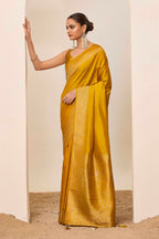 Yellow Dolla Silk Wevon Galla Designer Saree - Zeel | Grocsy