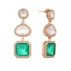 Nuyug Emerald Drop Anti Tarnish Sparkle Earrings | Grocsy