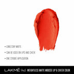 Lakme 9 to 5 Weightless Mousse Lip & Cheek Color - Tangerine Fluff | Grocsy