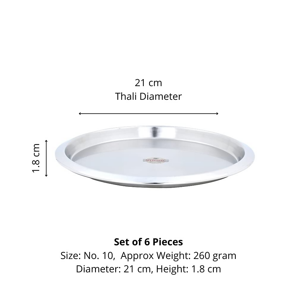 Vinod Stainless Steel Two Tone Serving Dish/Salad Plate/Snack Plate | Grocsy