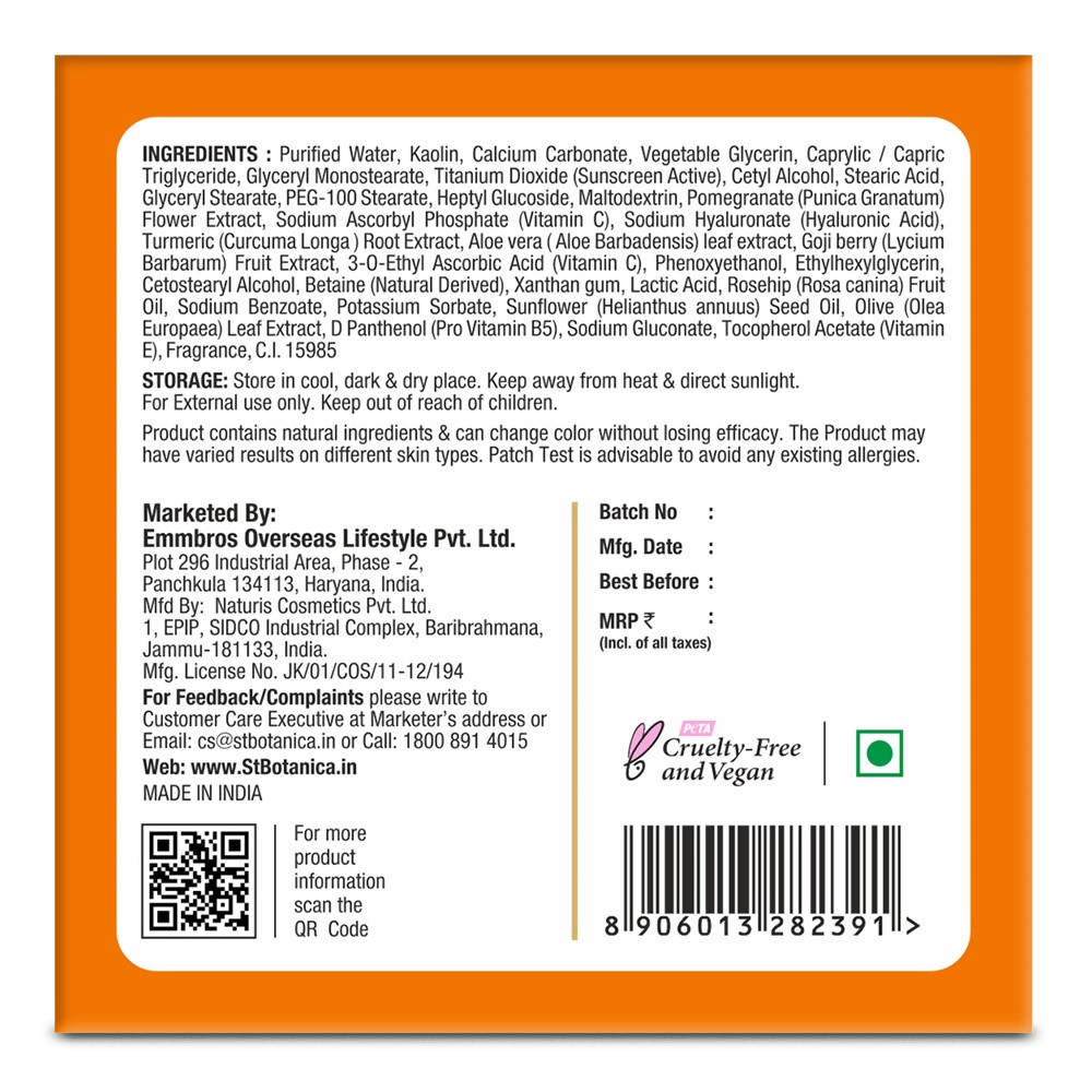 St.Botanica Vitamin C, E & Hyaluronic Acid Brightening Face Mask | Grocsy