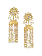 NVR Women Gold-Polished Contemporary Jhumkas Earrings | Grocsy