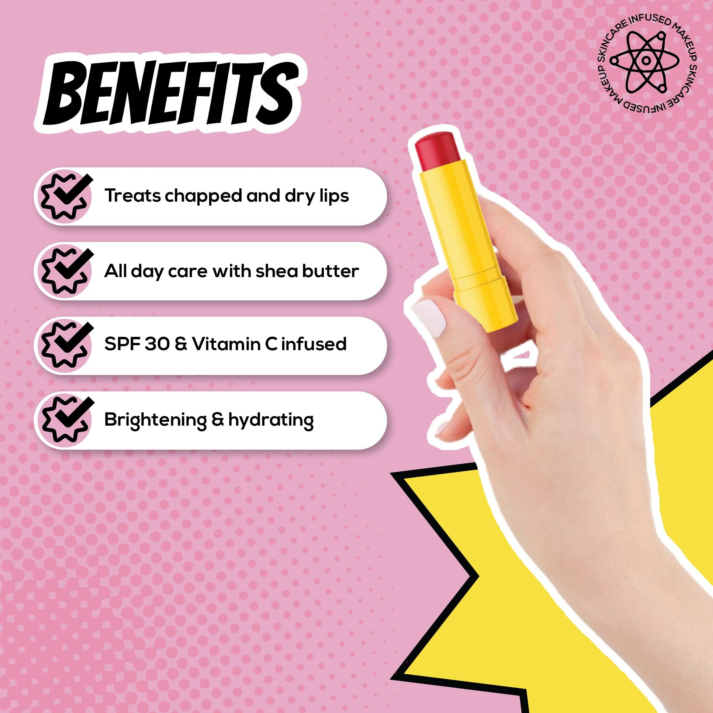 Renee Everyday Tinted Lip Balm - Cherry Berry, Moisturizes & Protects with SPF 30 | Grocsy
