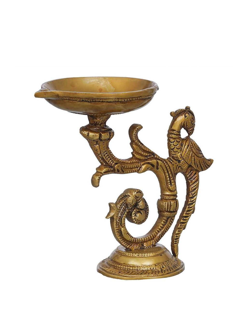 eCraftIndia Beige Peacock Design Diyas | Grocsy