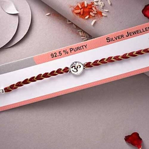 Devotional Om 925 Sterling Silver Rakhi | Grocsy