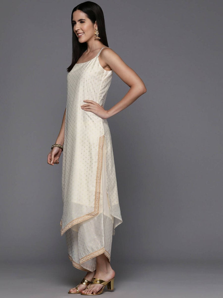 Ahalyaa Womens Kurta Set - Off-white | Grocsy
