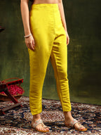 Embroidered Kurta With Pant & Embroidered Dupatta, Yellow - Hiral Fashion | Grocsy