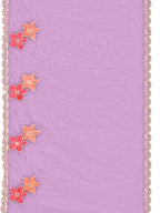 Full Front Embroidered Kurta With Pant & Embroidered Organza Dupatta, Lavender - Hiral Fashion | Grocsy