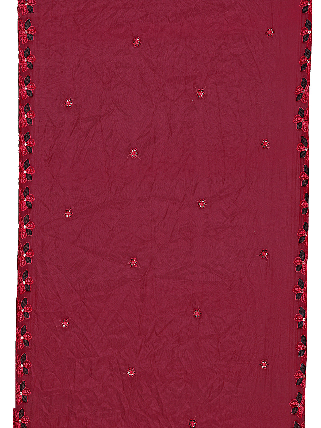 Embroidered Kurta With Pant & Embroidered Cut Work Organza Dupatta, Maroon - Hiral Fashion | Grocsy