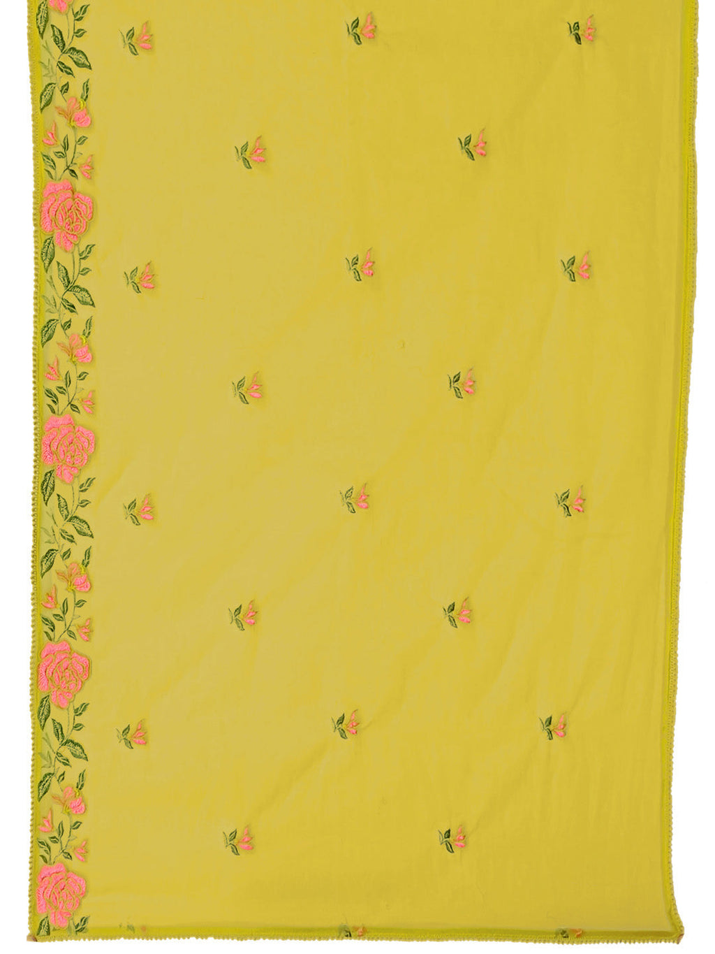 Mirror Embroidered Kurta With Pant & Embroidered Organza Dupatta, Yellow - Hiral Fashion | Grocsy