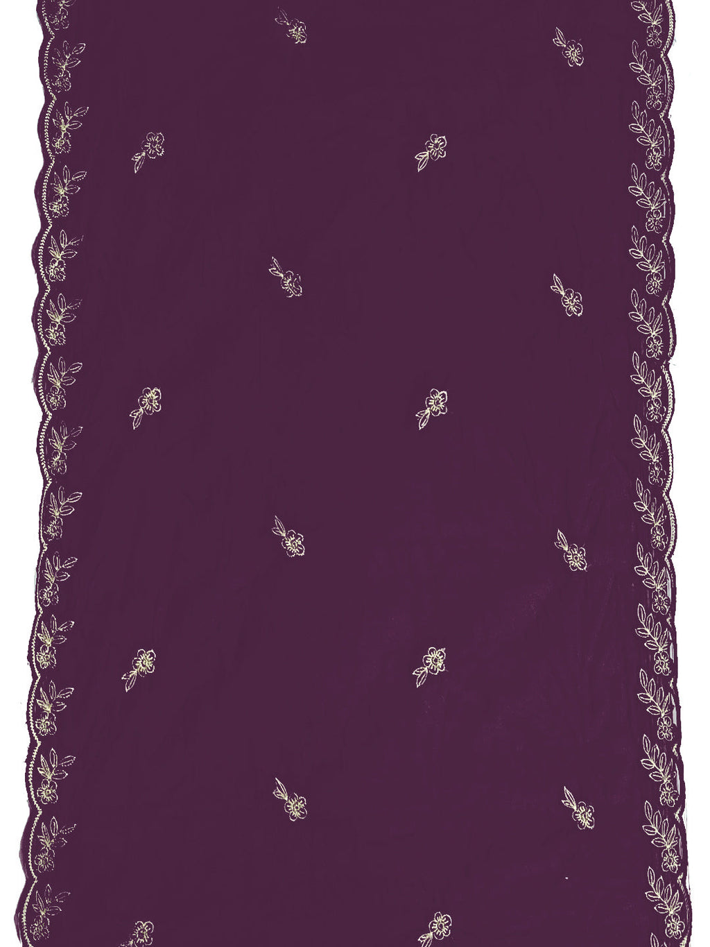 Hand Embroidered Kurta With Pant & Embroidered Cut Work Organza Dupatta, Wine - Hiral Fashion | Grocsy
