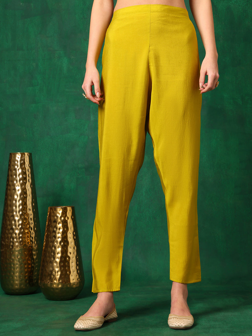 Embroidered Kurta With Pant & Embroidered Dupatta, Yellow - Hiral Fashion | Grocsy