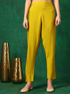 Embroidered Kurta With Pant & Embroidered Dupatta, Yellow - Hiral Fashion | Grocsy