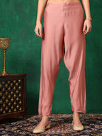 Embroidered Kurta With Pant & Embroidered Dupatta, Pink - Hiral Fashion | Grocsy