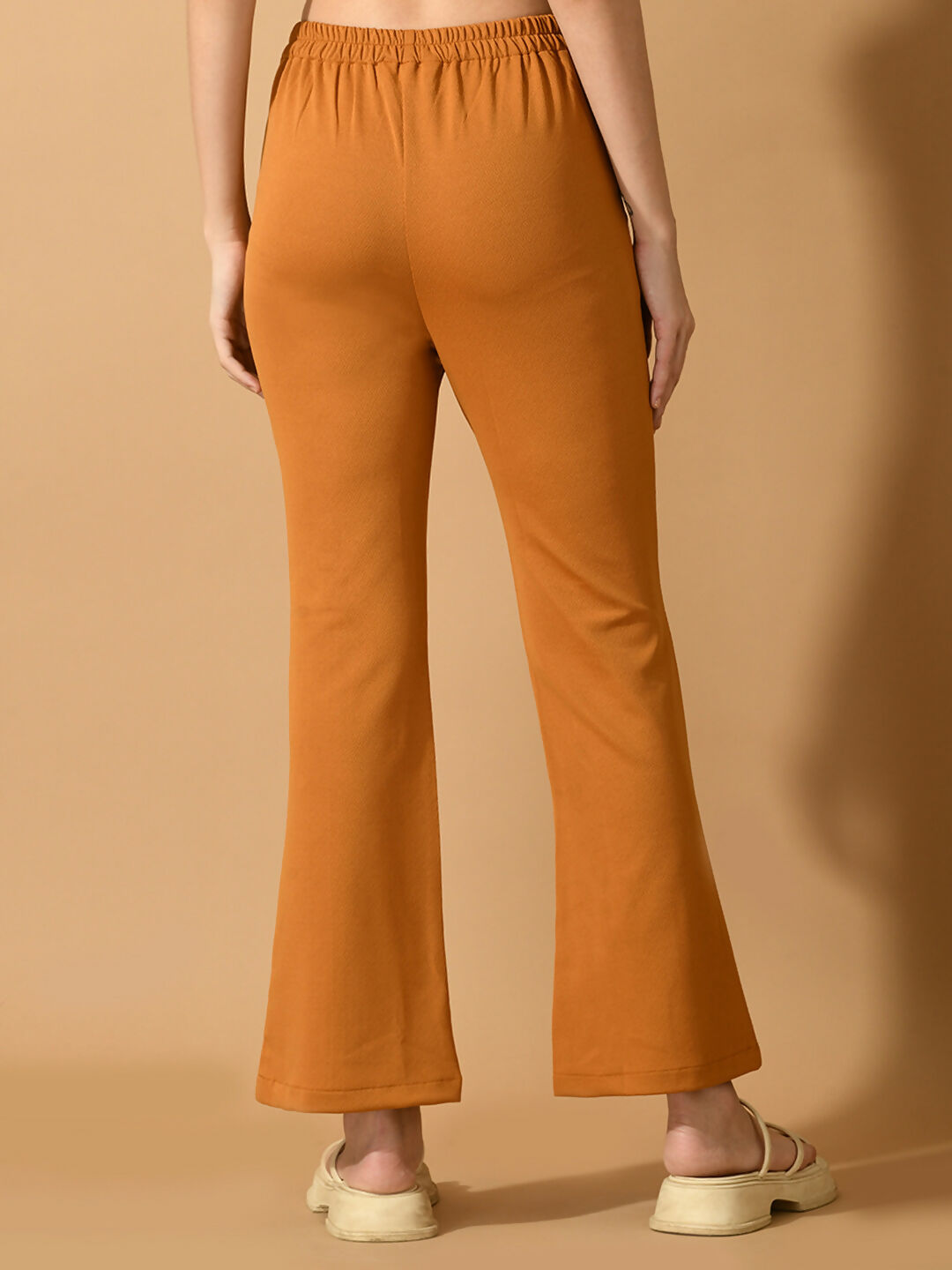 Myshka Women's Mustard Flared Party Trouser | Grocsy