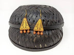 Terracotta Boho Ear Hangings-Copper Gold | Grocsy